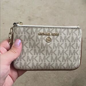 Michael Kors Cream Monogram Pouch